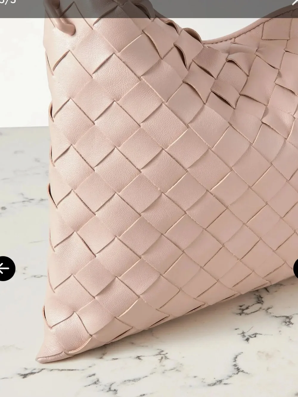 Bottega Veneta Mini Hop Intrecciato Leather Shoulder Bag Pink Crossbody NWT